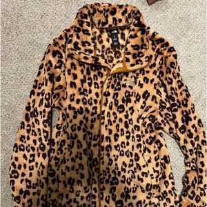 NorthFace Cheetah Print zip Jacket - Women’s Large